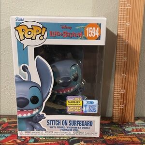 Funko Pop! Blue Stitch on Surfboard Vinyl Figure
